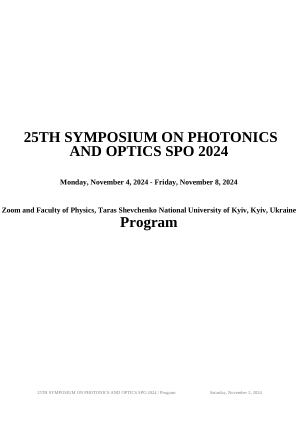 第 25 届光子学和光学研讨会 spo 2024 - Indico